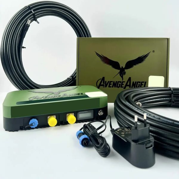 Комплект: виносна антена AVENGER Booster 2.4G/5.2G/5.8G з коаксіальним кабелем RG-8 N-TYPE-QMA, 20м та зарядним пристроєм ANT500009 фото